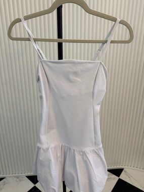 ALO Yoga White Spaghetti-Strap Mini Dress